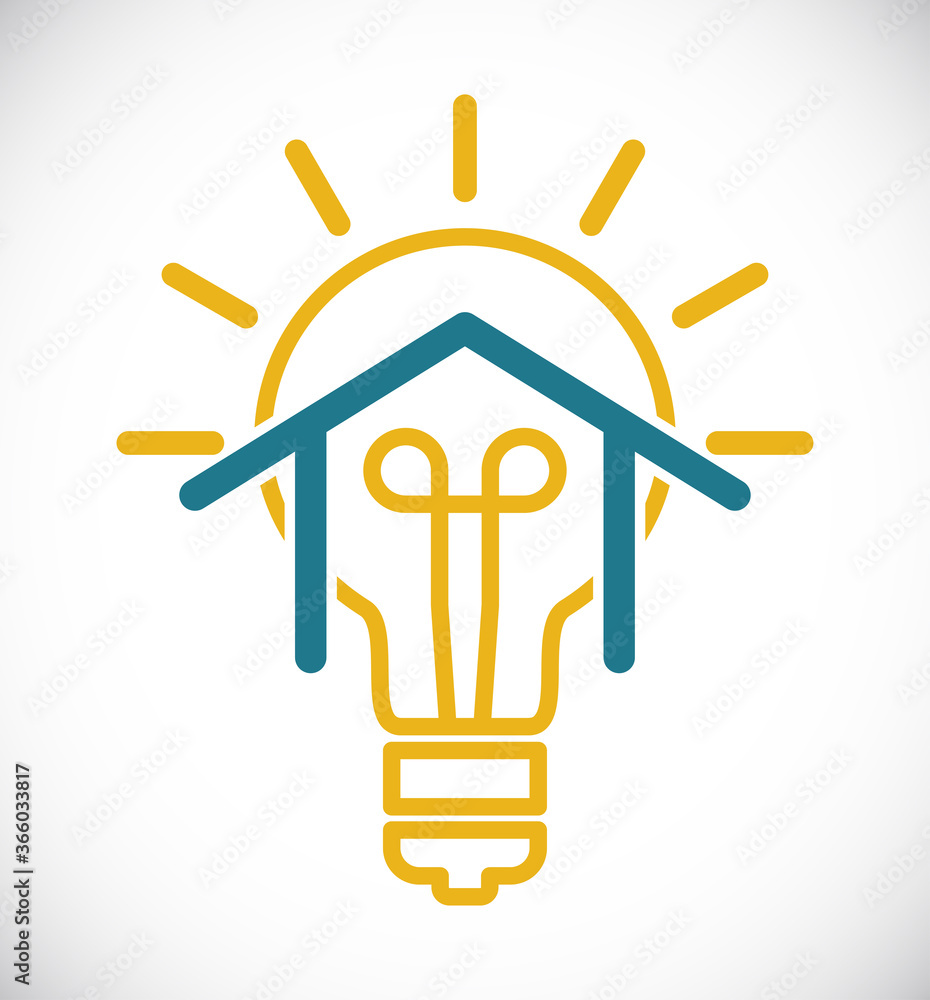 Fototapeta premium lightbulb with house