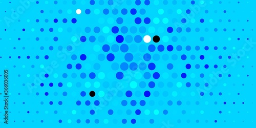 Dark BLUE vector background with spots. Colorful illustration with gradient dots in nature style. Pattern for booklets, leaflets.