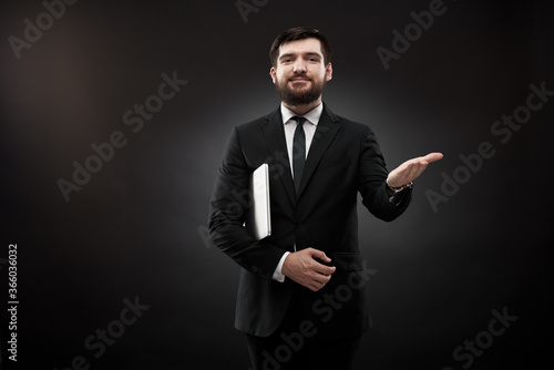 Businessman with laptop