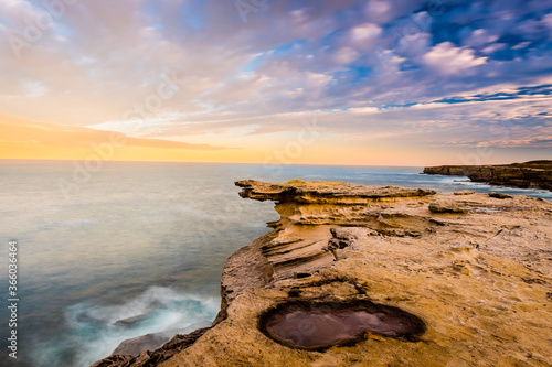 Cape Solander in Kamay Botany Bay National Park is a popular site to view sunset sea and sky photo