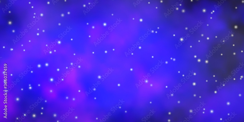 Light Purple vector texture with beautiful stars. Colorful illustration in abstract style with gradient stars. Design for your business promotion.