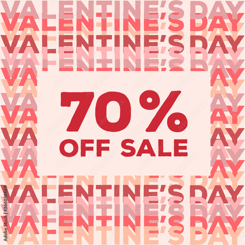 Valentines day 70% off sale
