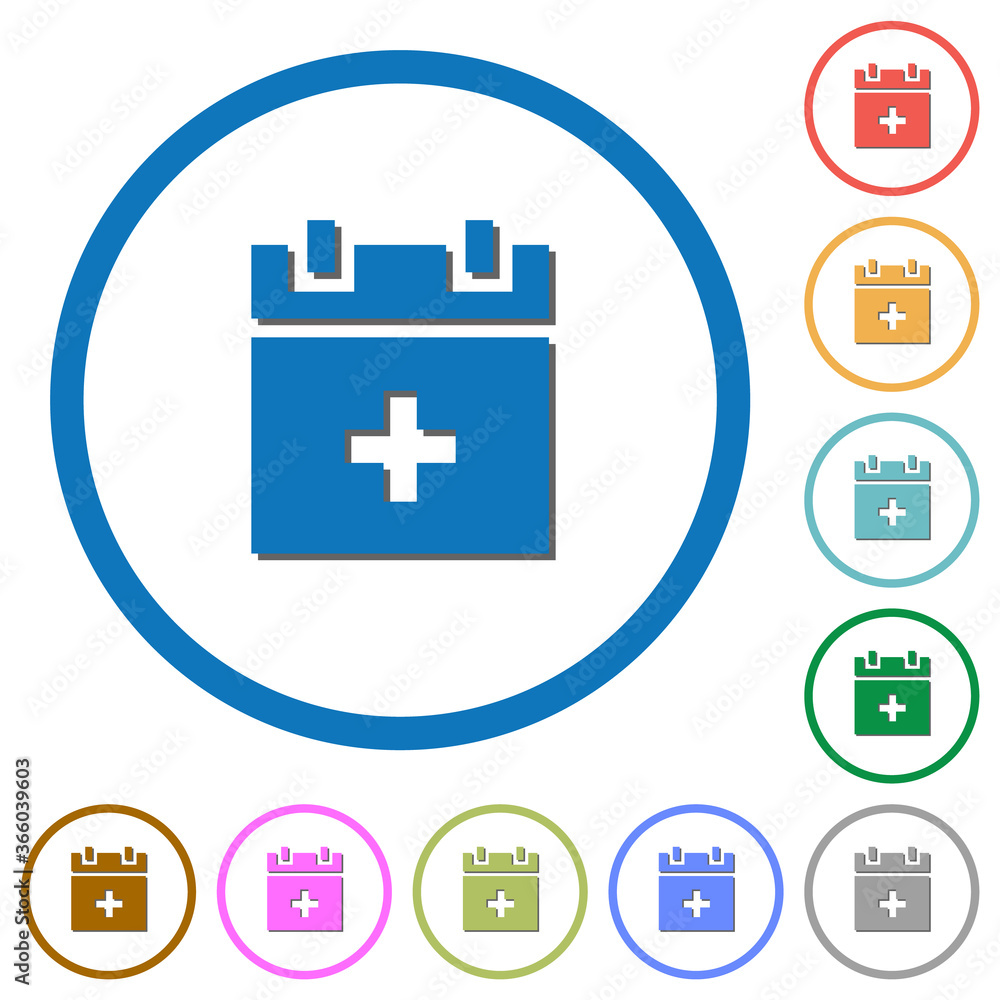 Add new schedule item icons with shadows and outlines Add new schedule item icons with shadows and outlines
