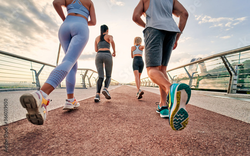 Group of people running
