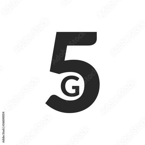 5G vector logo template. Wireless 5th generation internet network