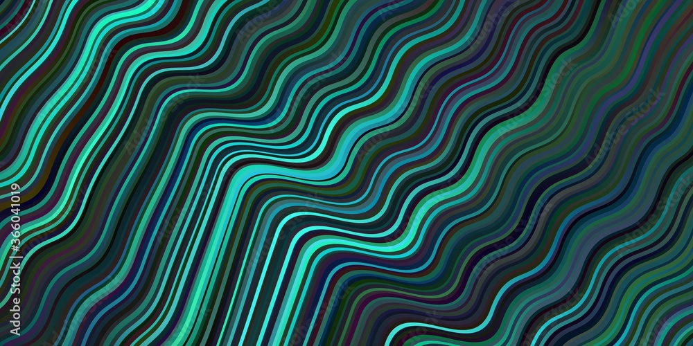 Dark Blue, Green vector texture with bent lines. Dark Blue, Green vector texture with bent lines.