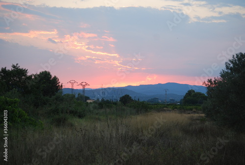 Red Spanish Sky over Mountains