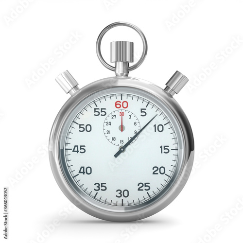 stopwatch 3d illustration over white background