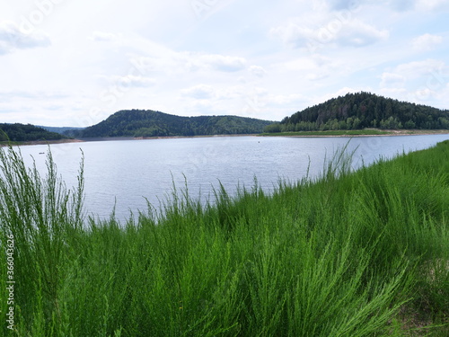 The lake in Pierre-Perc  e in Vosges. A french aera in the east of France.  july 2020 