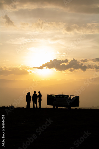 silhouette of a couple on a sunset