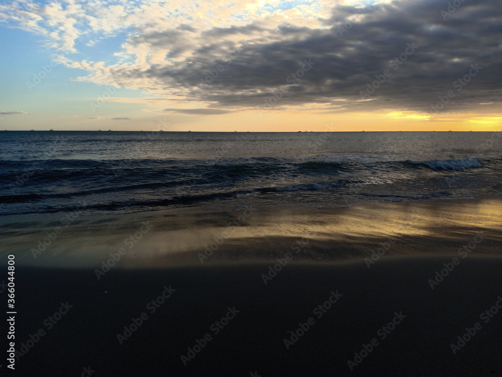 beach with a sunset background