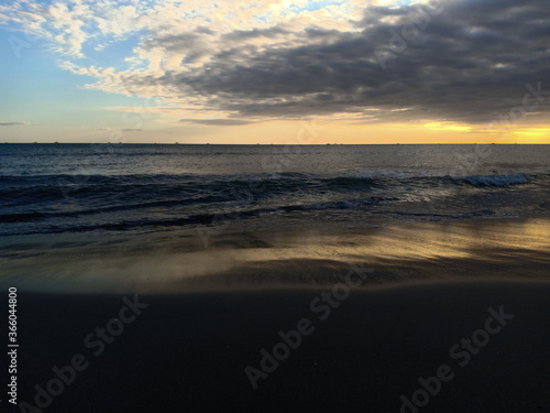 beach with a sunset background