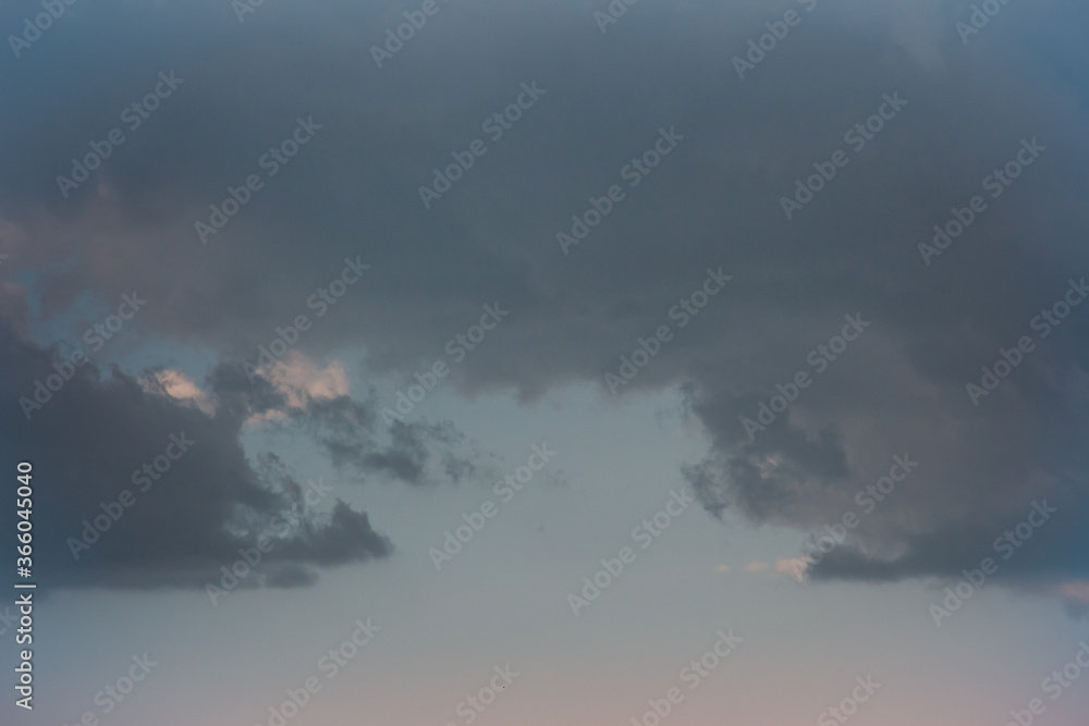 Cumulus cloud formations in the sky