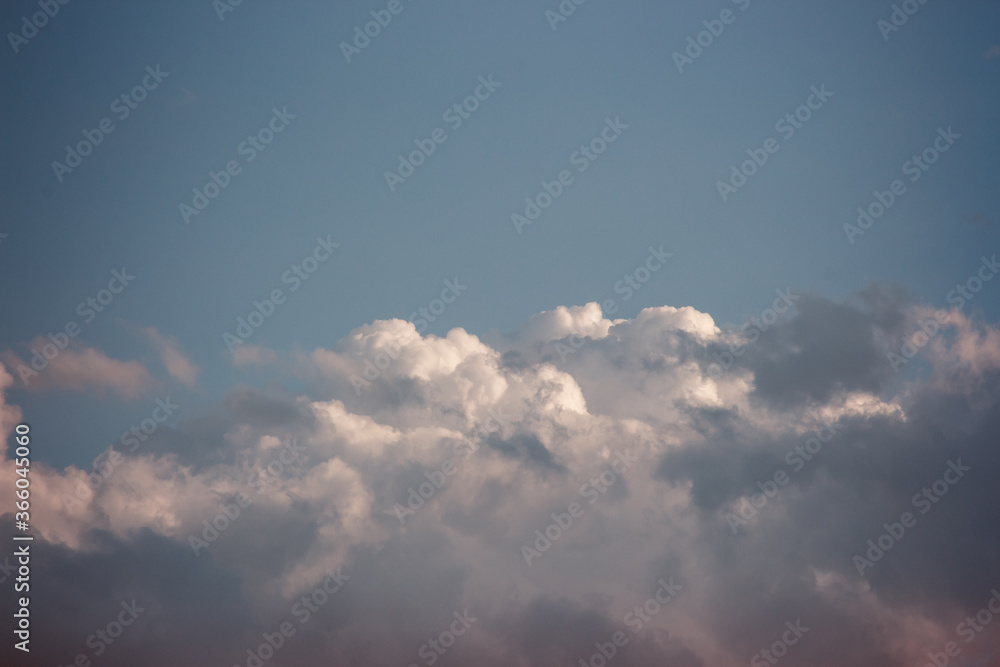 Cumulus cloud formations in the sky