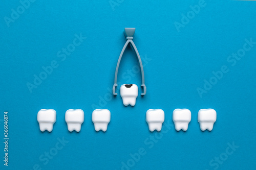 Canvas Print Baby tooth extraction. Surgery of children's teeth, concept.