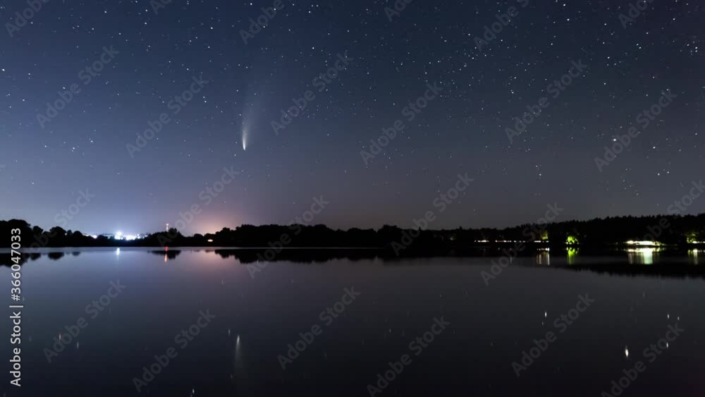 Comet Neowise C/2020 F3 at sunet over the river Comet Neowise C/2020 F3 at sunet over the river
