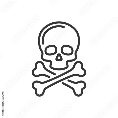 Skull and Crossbones Icon on White Background. Vector