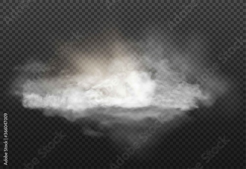 cloud set and smoke isolated on transparent background