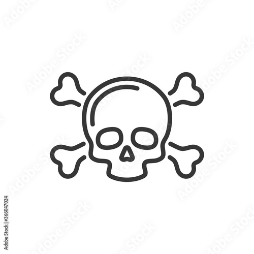 Skull and Crossbones Icon on White Background. Vector