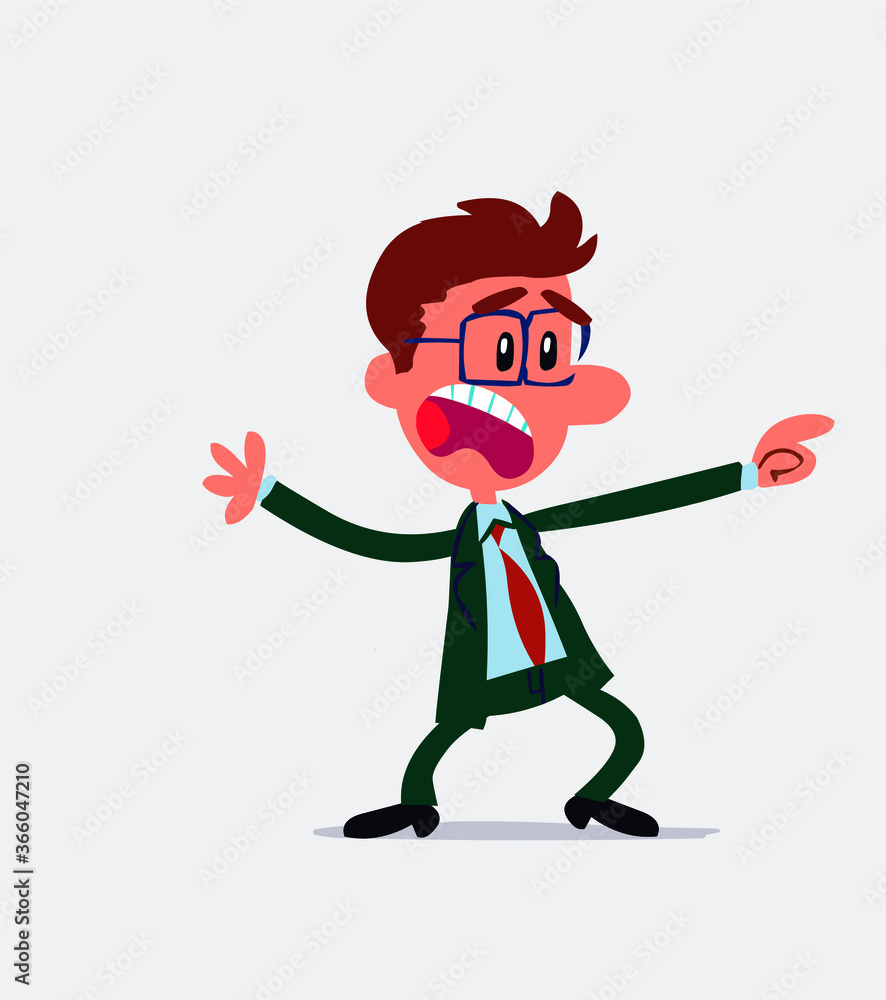 Shocked business man pointing in isolated vector illustration
Shocked business man pointing in isolated vector illustration