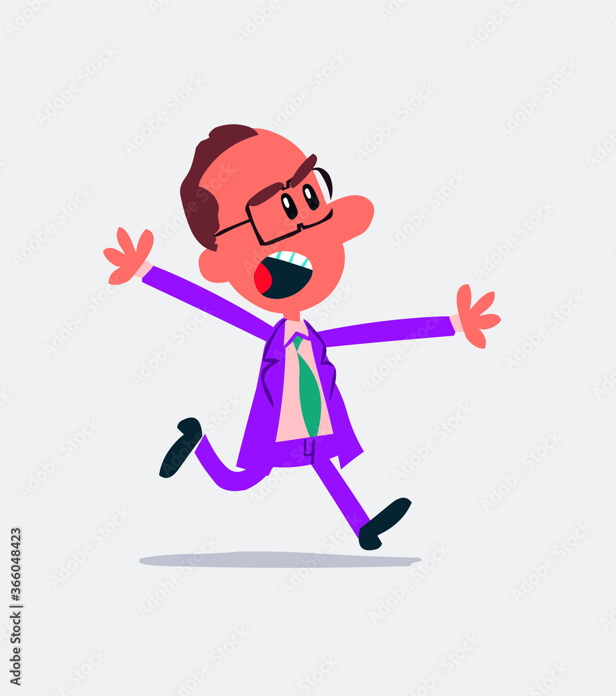 Businessman running angry in isolated vector illustration
Businessman running angry in isolated vector illustration