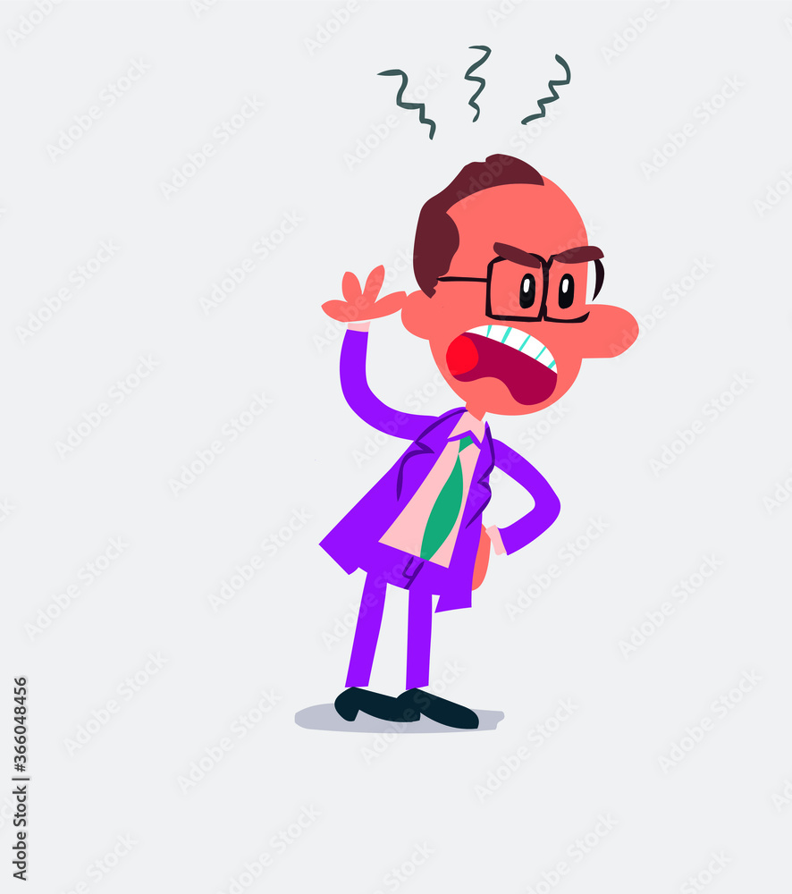Indigned businessman in isolated vector illustration
