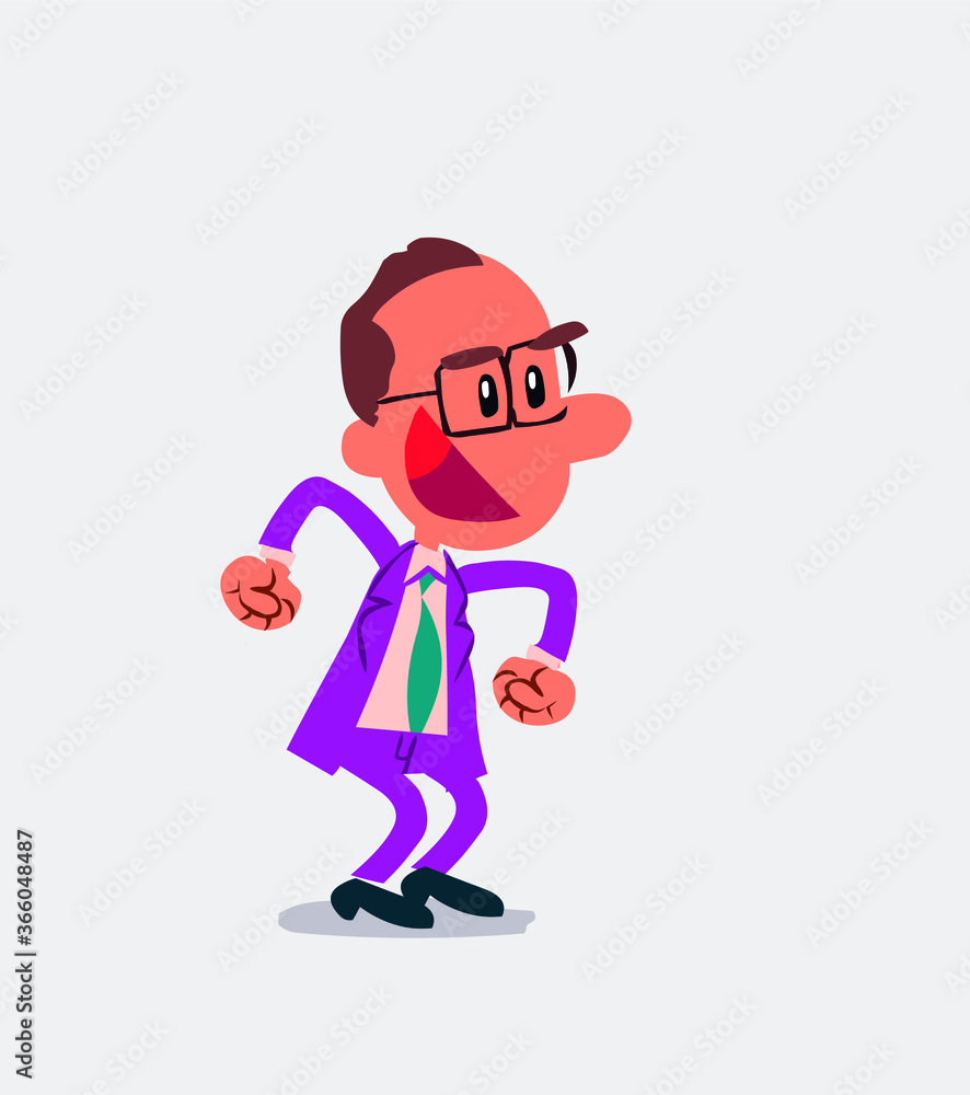 Euphoric businessman makes plans in isolated vector illustration

