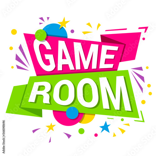 Game room banner, internet and gaming area