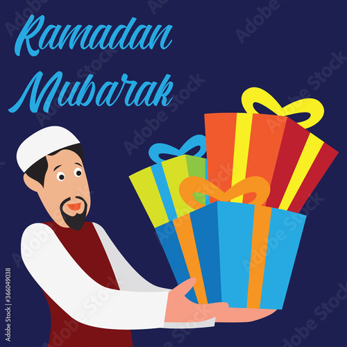 ramadan mubarak gift for Muslim holy month fasting. vector illustration