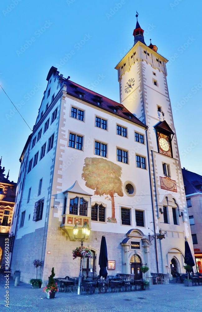 Würzburg, Altes Rathaus zur blauen Stunde