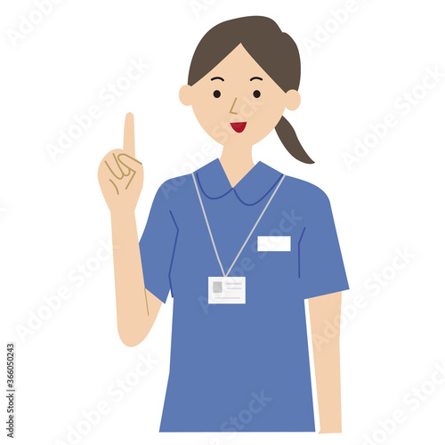 Care worker woman pose illustration
