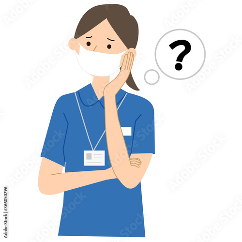 Care worker woman pose illustration