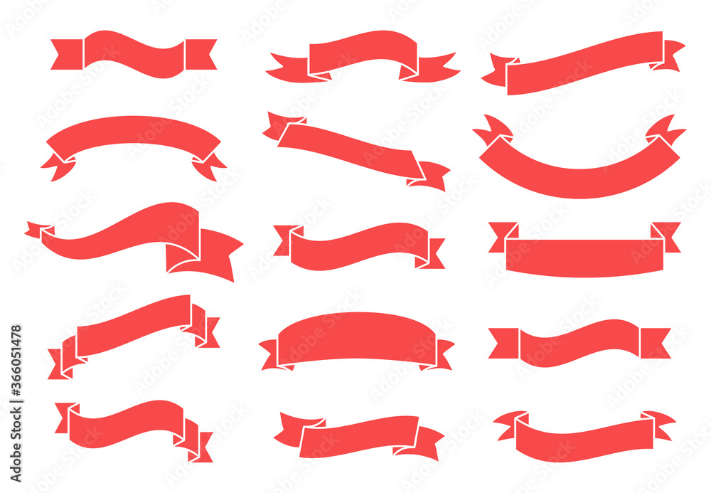 Banners and ribbons set isolated on white background. Collection of trendy banners and ribbons for web site, tag, label, sticker, and badge. Creative art concept, vector illustration Banners and ribbons set isolated on white background. Collection of trendy banners and ribbons for web site, tag, label, sticker, and badge. Creative art concept, vector illustration