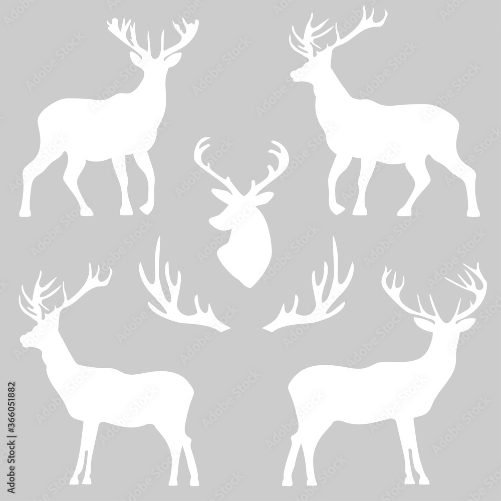 Naklejka premium background with patterns of deer and horns