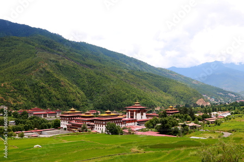 Wallpaper Mural Tashichhodzong and Thimphu Valley Torontodigital.ca