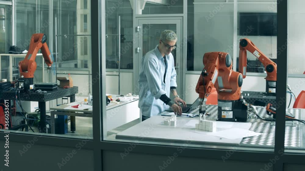 custom made wallpaper toronto digitalRobotics laboratory and a software developer observing a robot