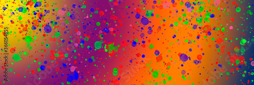 multi-colored paint spots on a color gradient background