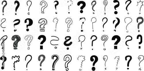 Question marks interrogation point query sign symbol icon hand drawing vector illustrations 