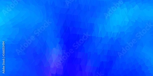 Light pink, blue vector triangle mosaic pattern.