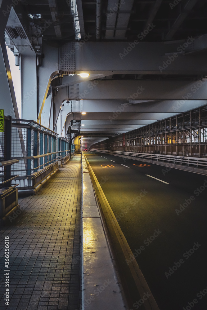 Fototapeta premium Inside Rainbow Bridge Tokyo Japan