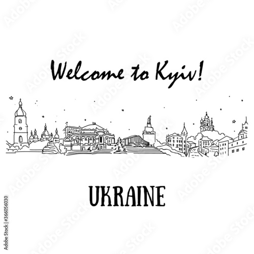 Kyiv, capital of Ukraine,  city,  attractions, drawing
