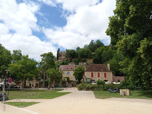 Limeuil, France - 5 july, 2020: Medieval village perched on the hill Dordogne Périgord. photo