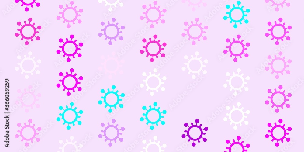 Light Blue, Red vector backdrop with virus symbols. Light Blue, Red vector backdrop with virus symbols.