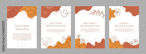 Set of abstract creative artistic templates with autumn concept. Universal cover Designs for Annual Report, Brochures, Flyers, Presentations, Leaflet, Magazine.