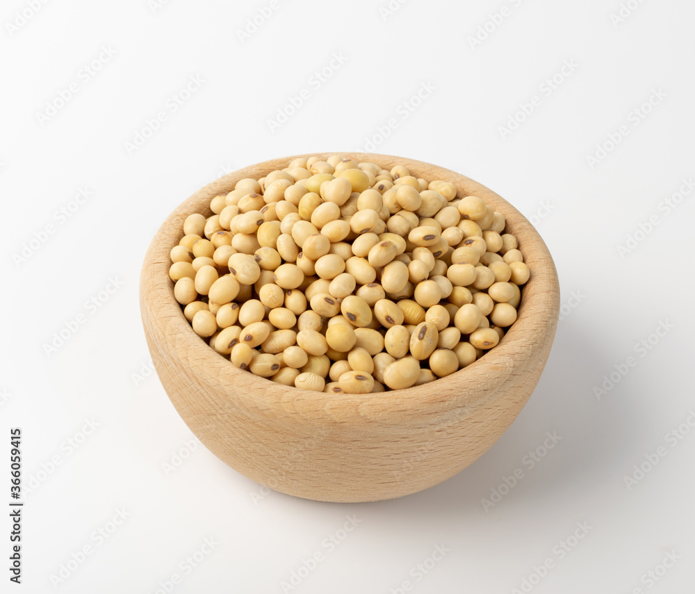 Raw dehydrated soybeans isolated on white background Raw dehydrated soybeans isolated on white background