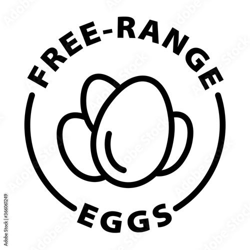 free-range eggs outline black vector icon