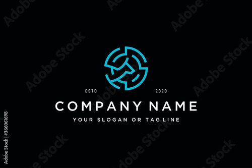 kangaroo tech logo design vector template