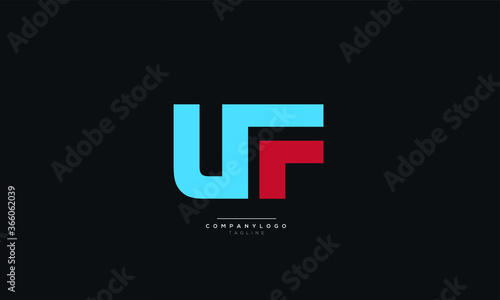 UF Letter Business Logo Design Alphabet Icon Vector Symbol