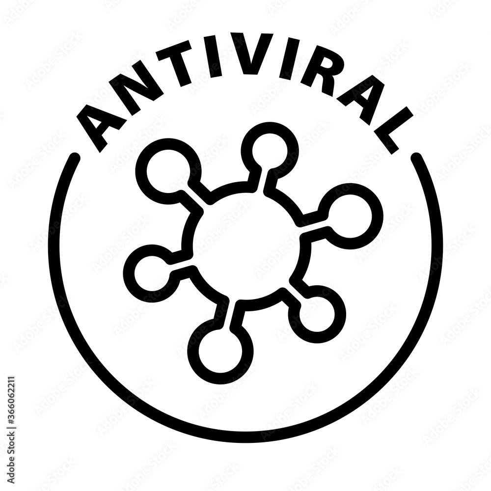 antiviral outline black vector icon antiviral outline black vector icon