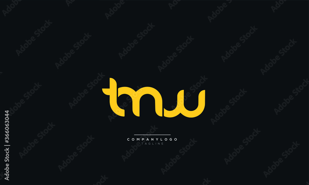 tmw Letter Business Logo Design Alphabet Icon Vector Symbol